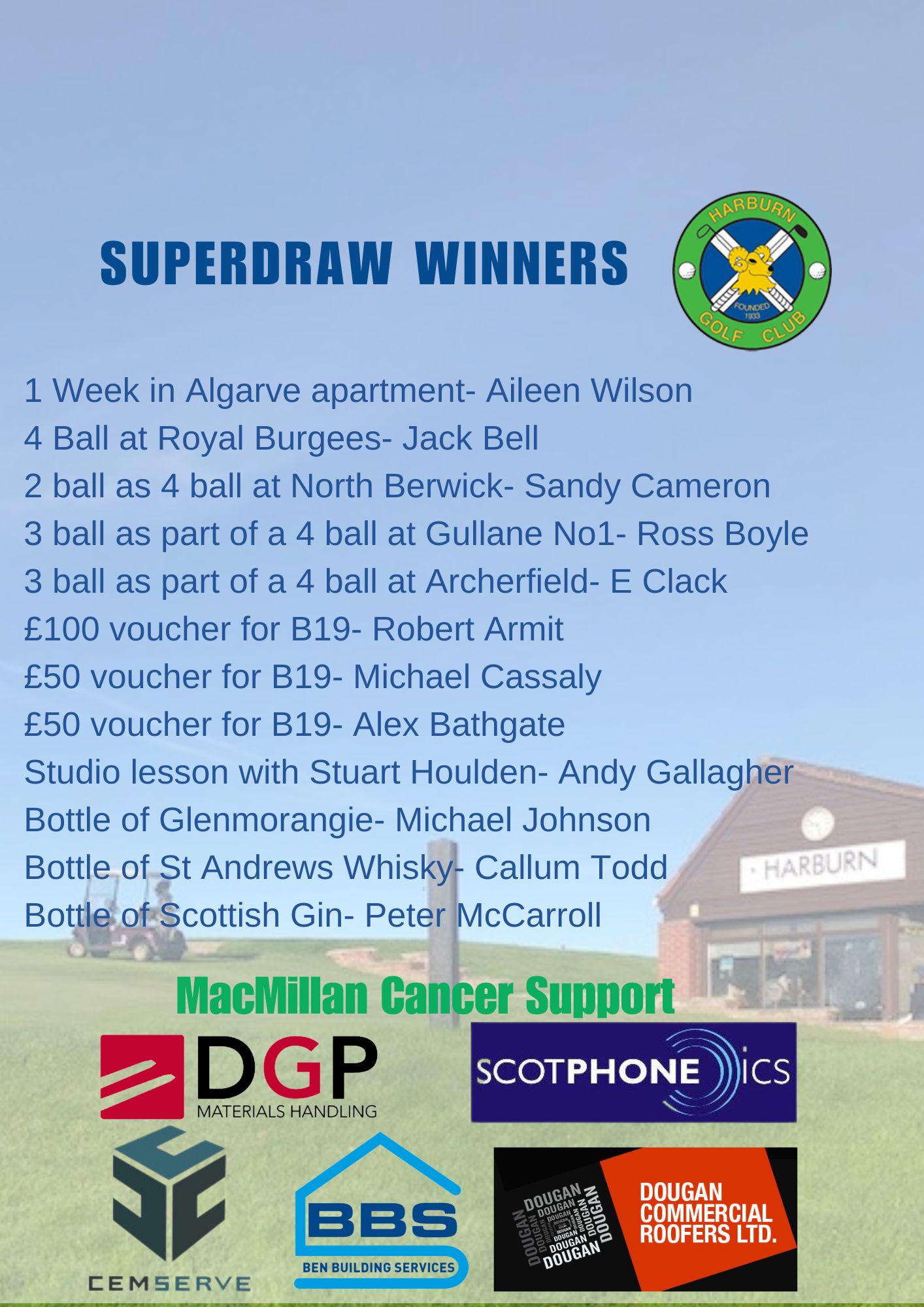 Superdraw prizewinners