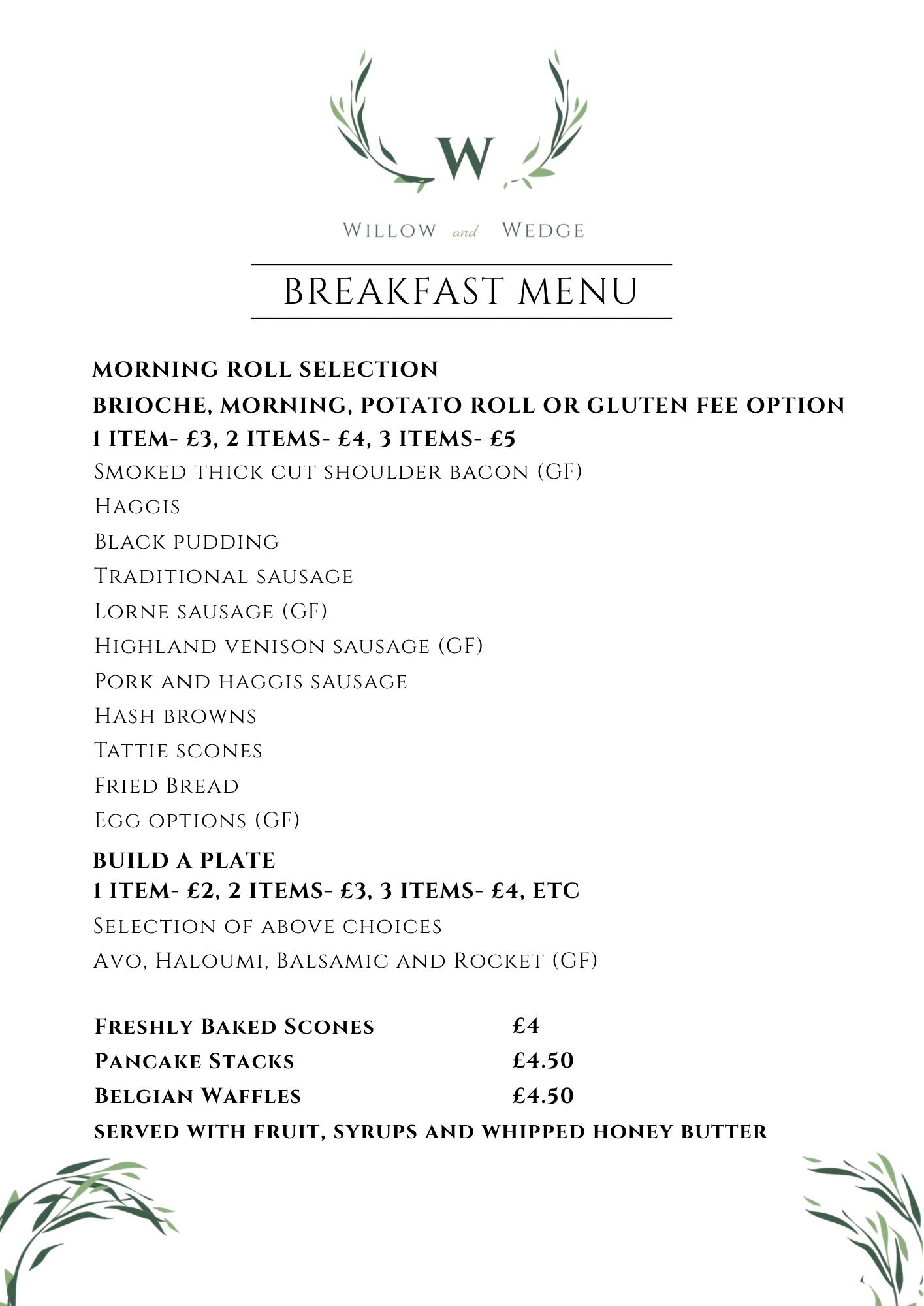 Weekday menu